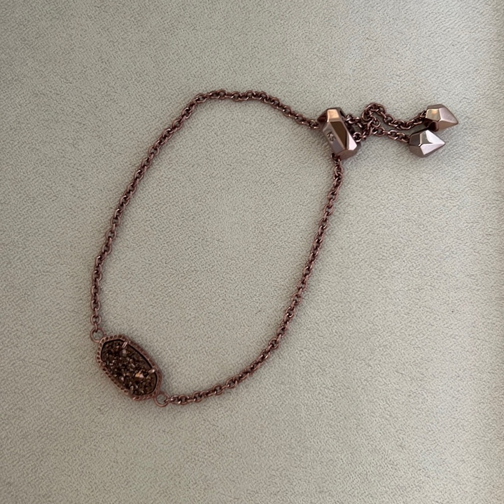 Kendra Scott Bronze Brown Crystal Adjustable Chain Bracelet